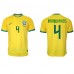 Günstige Brasilien Marquinhos #4 Heim Fussballtrikot WM 2022 Kurzarm